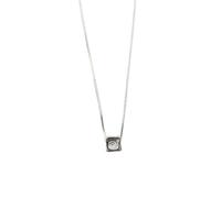 D1778 Collier géométrique carré en argent sterling galvanisé pour femme Minorité Simple Tempérament