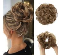 D1DCOHB Hair Bun， Postiche en Chignon désordonné, postiche for Femme, Extension de Queue de Cheval, Cheveux Humains, décorations de Cheveux, Extensions chignons ébouriffées(45650)