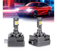 D1S Led phares ampoules de refroidissement amélioré, Canbus sans erreur 100% Plug & Play Compatible avec l’ampoule de remplacement de Ballast d’origine, 70W 10000LM 6500K blanc frais, 2pc Pack