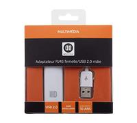 D2 Diffusion Adapateur USB2.0 mâle/RJ45 Femelle Blanc - Compatible 10/100Mbps Plug&Play