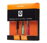 Adaptateur 1 jack mâle 3,5mm / 2 jack femelle 3,5mm