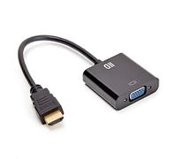 D2 Diffusion Adaptateur VGA Femelle/HDMI mâle connecteur VGA nikel connecteur HDMI Or 0.15m / Noir