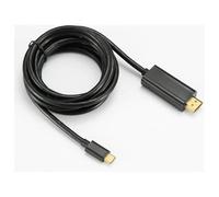D2 Diffusion - Adaptateur vidéo - USB-C mâle pour HDMI mâle - 2 m - noir - prise en charge du mode DP Alt
