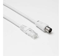 D2 Diffusion Câble RJ45 mâle vers coaxial mâle Longueur 2.00m - CAT 6 - Diamètre 9.52mm - Garantie 10 ans - Blanc