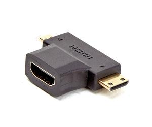D2 Diffusion D2ADPMICROMINIHDMI changeur de genre de câble HDMI Type A (Standard) Mini-HDMI + Micro-HDMI Noir