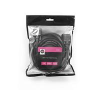D2 Diffusion Rallonge VGA mâle/Femelle 5m Noir - avec ferrite - Full HD Vendu en Sachet Gaine 8mm