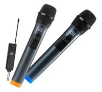 D2 Pack 2 microphone dynamique DII sans fil avec écrans Omnidirectionnel récepteur rechargeable, jack 6.35mm pack de 2pcs