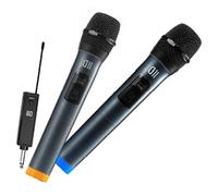 D2 Pack 2 microphone dynamique DII sans fil avec écrans Omnidirectionnel récepteur rechargeable, jack 6.35mm pack de 2pcs
