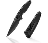 D2 Steel Folding Pocket Knife With G10 Handle,Survival With Thumb Stud,Button Lock,Belt Clip,Foldable For Camping,Hiking,Travel,Black
