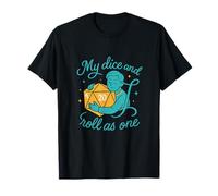 D20 Infinity Dice RPG Gamer fantaisie Turquoise Doré T-Shirt
