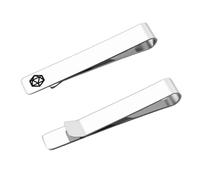 D20 Pince à cravate en forme de dés en acier inoxydable pour homme - Donjon Master Bunco - Cadeau de jeu D20 - Argenté - Accessoire pour joueur de table D&D, garçons d'honneur, cadeau de mariage
