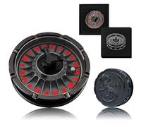 D20 Roulette Cube Spinner pour jeu de dés DND, 7 en 1 Dragon métallique D&D avec étui cadeau pour jeu Donjons et Dragon, jeu de rôle RPG Jeu de table Cadeaux (noir/rouge)