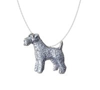 D21 Pendentif Fox Terrier en argent sterling 925 véritable avec chaîne de 45,7 cm avec coffret cadeau Prideindetails