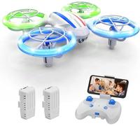 D23 DEERC Drone pour Enfants Débutants, Mini Drone RC LED avec Maintien d’Altitude, Mode Sans Tête, Caméra HD 720P FPV WiFi, Protection des Hélices, Facile à Utiliser, Cadeau Fille Garçon