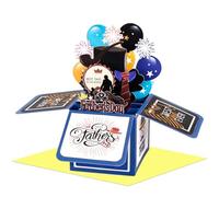 D24TIME Carte cadeau de fête des pères de la part de sa fille, fils, Kids-Worlds Best Dad - Carte d'anniversaire pop-up de la part de sa femme pour mari - Avec enveloppe