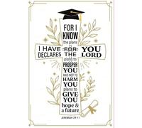D24TIME Carte de remise de diplôme religieuse avec Jérémie 29:11 verset biblique, cadeau de remise de diplôme chrétien pour fils, fille, petit-fils, carte souvenir de e 2026