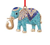 D24TIME Décoration de Noël en Forme d'éléphant - Ornement en métal Bleu Sarcelle pour Sapin de Noël, amitié, sœurs, éléphants pour Femmes, Enfants, décorations d'intérieur, Cadeaux à Suspendre