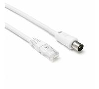 D2 Diffusion Câble RJ45 mâle vers coaxial mâle 2,00 m Cat 6 Diamètre 9,52 mm Garantie 10 ans Blanc