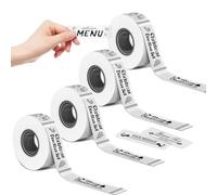 D30 Lot de 4 rouleaux de ruban adhésif thermique pour étiqueteuse - 160 étiquettes/rouleau x 40 mm - 12 mm x 40 mm - Compatible avec imprimante d'étiquettes Phomemo D30 - Noir sur transparent