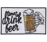 D311 - Ecusson Patch Brodé Thermocollant - 8 cm x 4,8 cm - Time To Drink Beer Biere