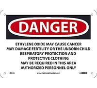 D33A National Marker Panneau de danger - Oxyde d'éthylène May Cause Cancer May Damage Fertility or The Nnborn Child Respiratory, 17,8 x 25,4 cm, Alun 040