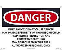 D33AC National Marker Danger Sign - Oxyde d'éthylène May Cause Cancer May Damage Fertility or The Nnborn Child Respiratory, 35,6 x 50,8 cm, 040 Alun
