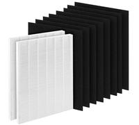 D360 True Lot de 10 filtres de rechange D3 compatibles avec Winix D360 avec 2 filtres H13 True et 8 préfiltres à charbon actif, pièce # 1712-0101-02