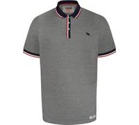D555 Bayton Polo à rayures fines pour homme Grande taille, gris, 5XL