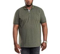 D555 Big & Tall Polo Kaki Core - Homme, Vert, XXL Grande taille Taille tall