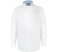 D555 Chemise Oxford Manches Longues Richard de Taille Plus pour Homme en 5 Couleurs 2XL à 6XL, blanc, 5XL Grande taille