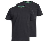 D555 Duke Lot de 2 t-shirts à col rond en coton pour homme Noir/noir Taille King, Noir , 6XL