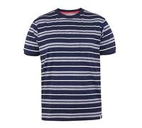 D555 Duke Piccadilly Big & Tall T-shirt jacquard rayé pour homme Bleu marine, bleu marine, 4XL