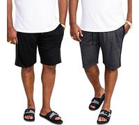 D555 Duke Ryan Big Tall Lot de 2 shorts en jersey pour homme Noir/anthracite, noir/charbon, 6XL grande taille taille tall