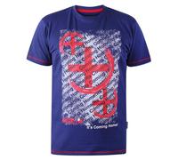 D555 Homme Grande Taille Goal-Coming Football T-Shirt Bleu 2XL À 5XL