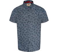 D555 Kettering Chemise hawaïenne à manches courtes pour homme en denim, 2XL-6XL, denim, 4XL Grande taille