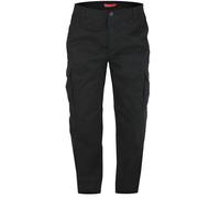 D555 Pantalons Cargo En Coton Lavé Et Peigné Pour Hommes Taille Roi En Noir