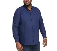 D555 Richard Basic Oxford Chemise à manches longues pour homme 5 couleurs 2XL à 6XL, bleu marine, 4XL