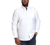 D555 Richard Basic Oxford Chemise à manches longues pour homme en 5 couleurs 2XL à 6XL, blanc, 5XL