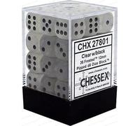 D6 12mm Clear w/Black (36)