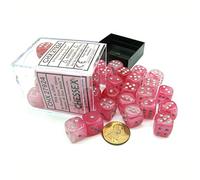 D6 12mm Pink w/Silver (36)