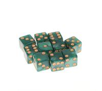 D6 Acrylique dés 16mm, Aventurine Impression, idéal pour Le MDN, RPG, Table Jeux de société et l'enseignement des mathématiques