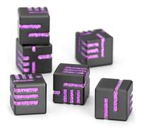 D6 Dés Métal, DND Dés Set D6 Dés, ZHOORQI Dés de Jeu Reconçu Concept Dés pour Dungeons and Dragons Dés et Autres Jeux de Table(D6-Glittle Purple)