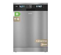 D6 Lave Vaisselle Installation Libre 60cm Haute Efficacité 15 Couverts 8 Programmes Ouverture Automatique Lumière UV et Départ Démarrage - Lave-Vaisselle Inox avec Séchage Turbo