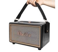 D6 Ultra Bass Hi-Fi System,HautréusBluetooth,Woofer Boombox,Audio sans fil,Haute puissance,Vintage,Bois,Extérieur,40W - Type Black