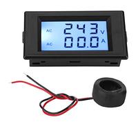 D69-2042 Dual Display Voltmeter Ammeter | AC80-300V Voltage & 0-100A Current Meter | Digital AC Monitor for Home/Workshop/Industrial Use | with Current Transformer (Black)