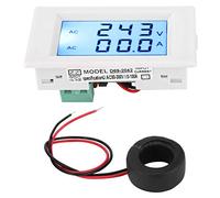 D69-2042 Dual Display Voltmeter Ammeter | AC80-300V Voltage & 0-100A Current Meter | Digital AC Monitor for Home/Workshop/Industrial Use | with Current Transformer (White)
