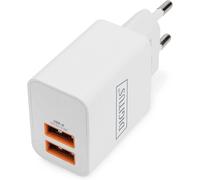 [DA-10061] DIGITUS Chargeur USB, 2 Ports USB A 15 W, 2 x 2,4 A, Blanc