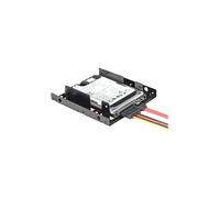 Digitus DA-70434 : Cadre de Montage Interne Métal Noir pour 2 HDD/SSD 2.5" en Baie 3.5", Kit Câbles SATA & Alimentation Y Inclus, 115x101x23mm