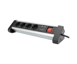 DA-70614 - Coupe-circuit - CA 110-240 V - 3680 watt - entrée : alimentation - connecteurs de sortie : 4 (4 x CEE 7/4, 2 x USB) - 1.5 m cordon - noir,