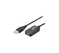 Digitus Câble USB 2.0 actif Répéteur/Prolongateur 10 m A mâle vers A femelle, noir